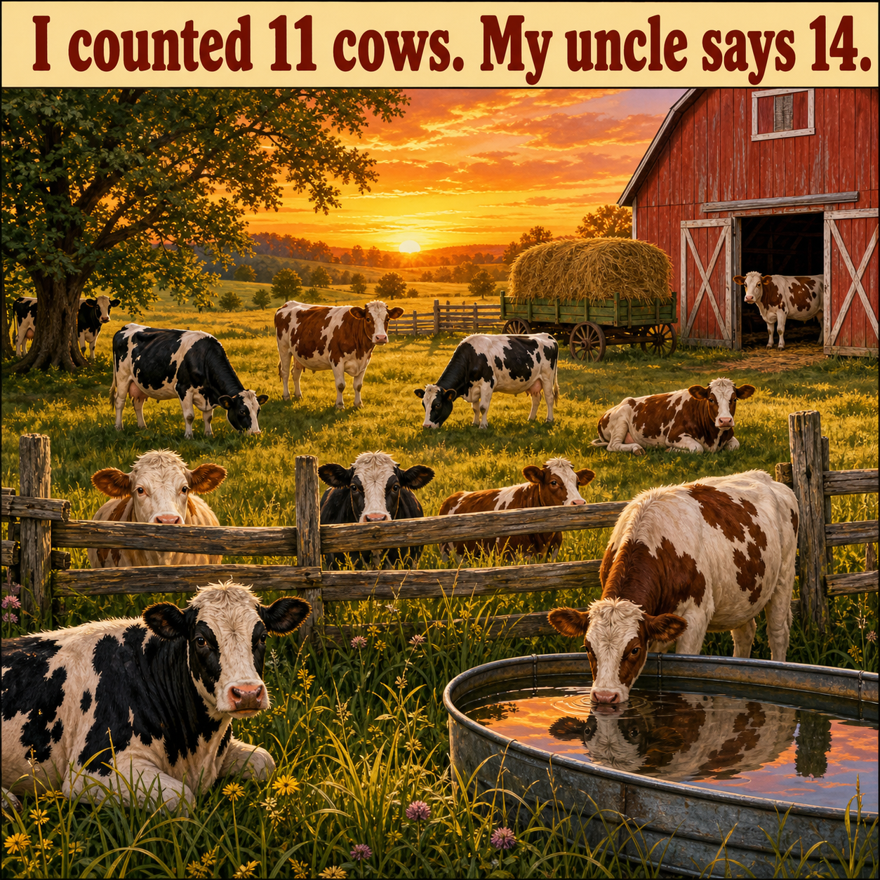 How Many Cows Are in the Dairy Pasture? Answer