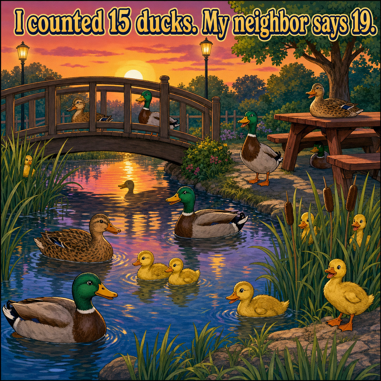 How Many Ducks Are by the Pond? Answer