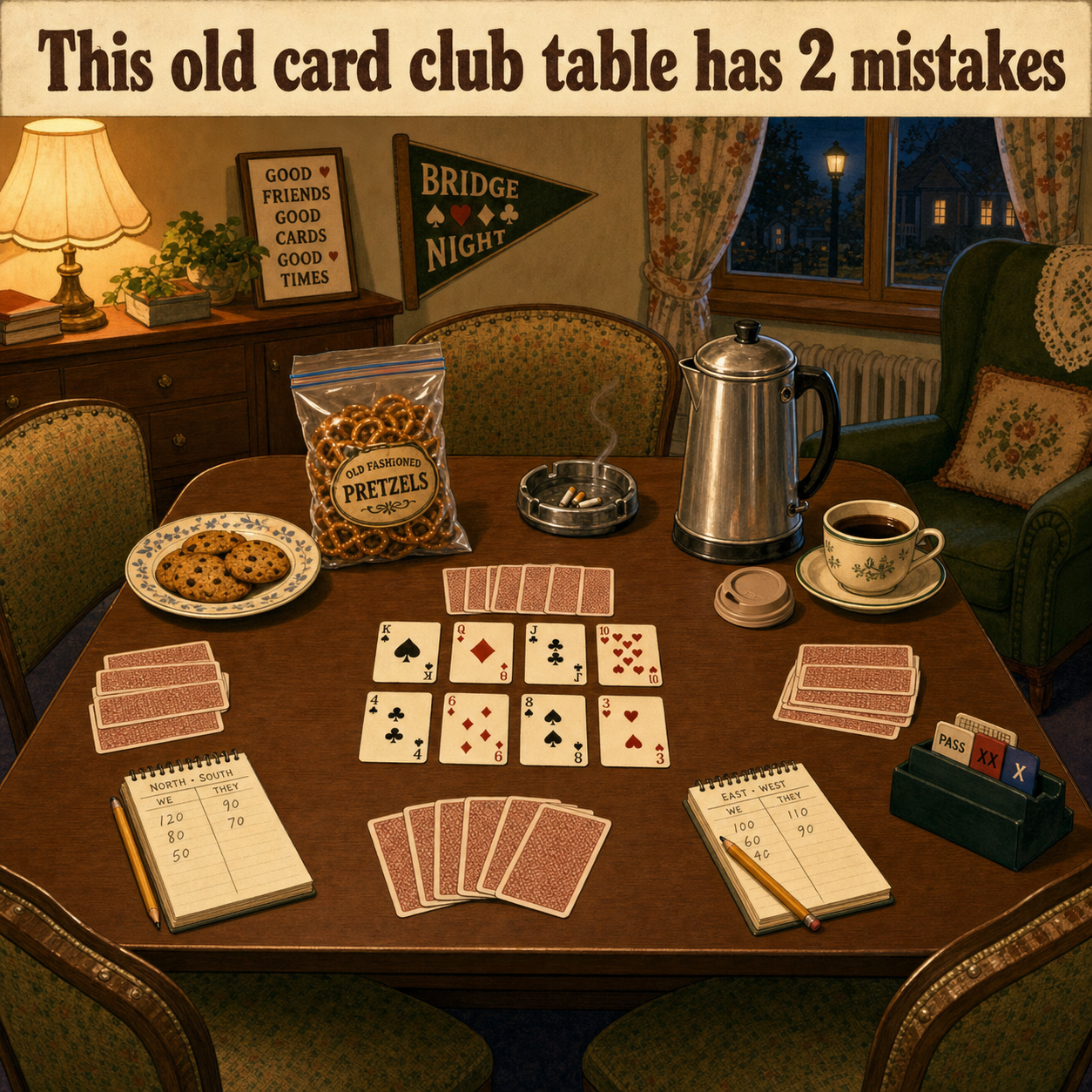 Two Mistakes on This Old Card Club Table: Answer