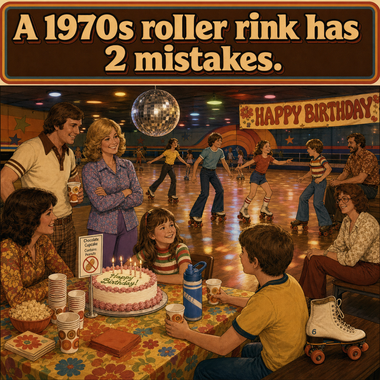 Two Mistakes at This 1970s Roller Rink Birthday: Answer