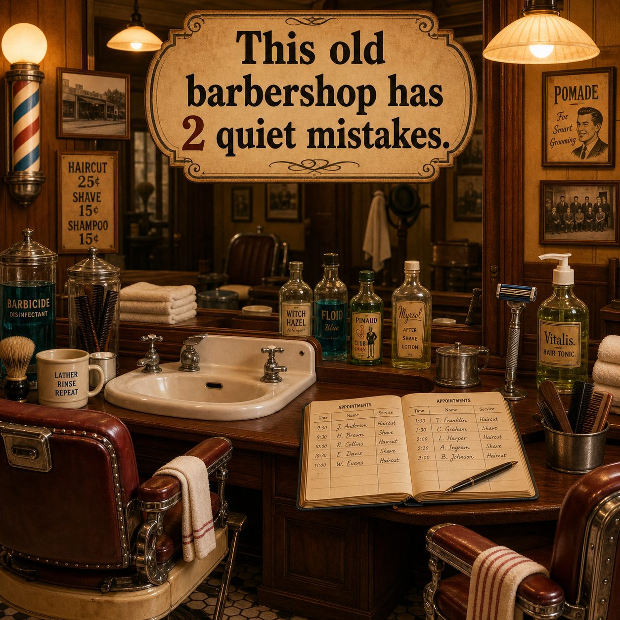Answer: Two Mistakes in the Old Barbershop