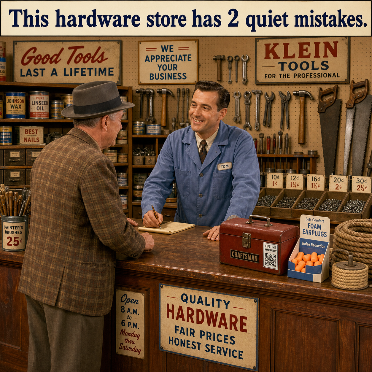 Answer: Two Modern Mistakes at the Hardware Store