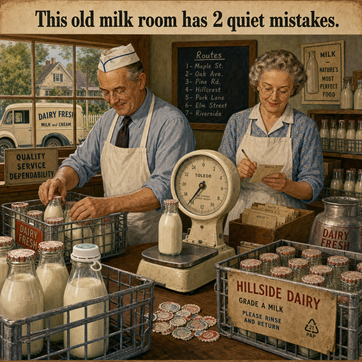 Answer: Two Mistakes in the Old Milk Room