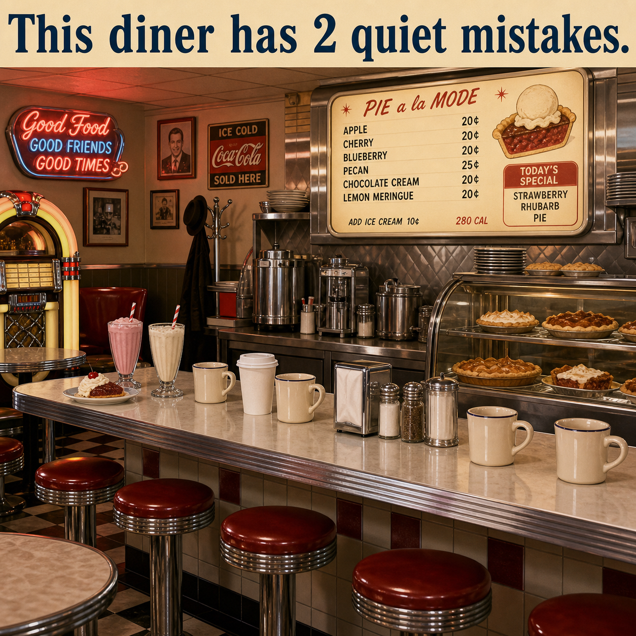 Answer: Two Mistakes in the Roadside Diner