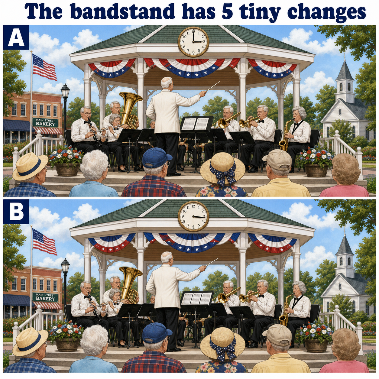 Answer: Five Bandstand Spot-the-Difference Changes