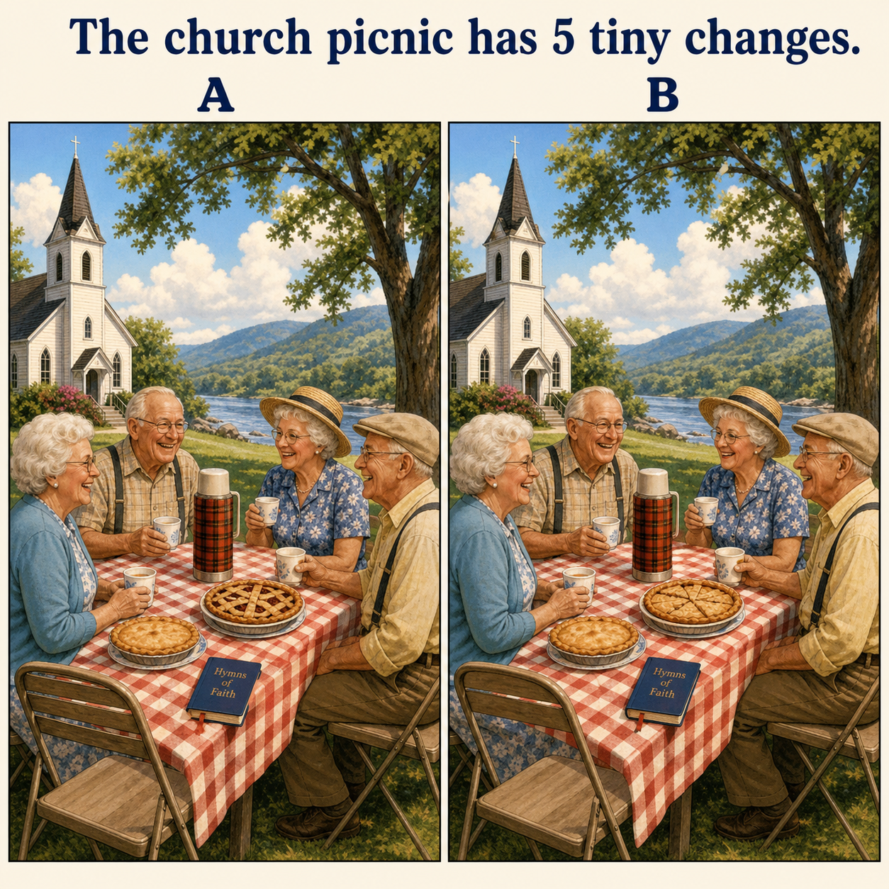 Answer: Five Differences at the Church Picnic