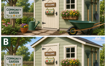 Answer: Five Differences at the Community Garden Shed