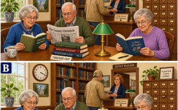 Answer: Five Differences in the Library Reading Room
