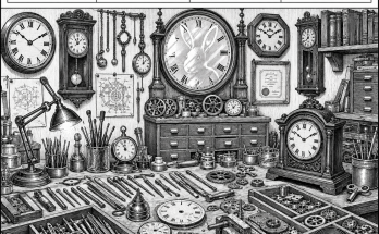 Answer: Four Hidden Objects in the Clock Repair Shop