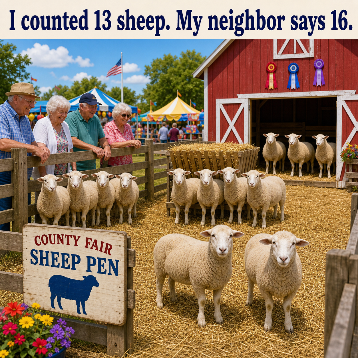 Answer: How Many Sheep Are in the County Fair Pens