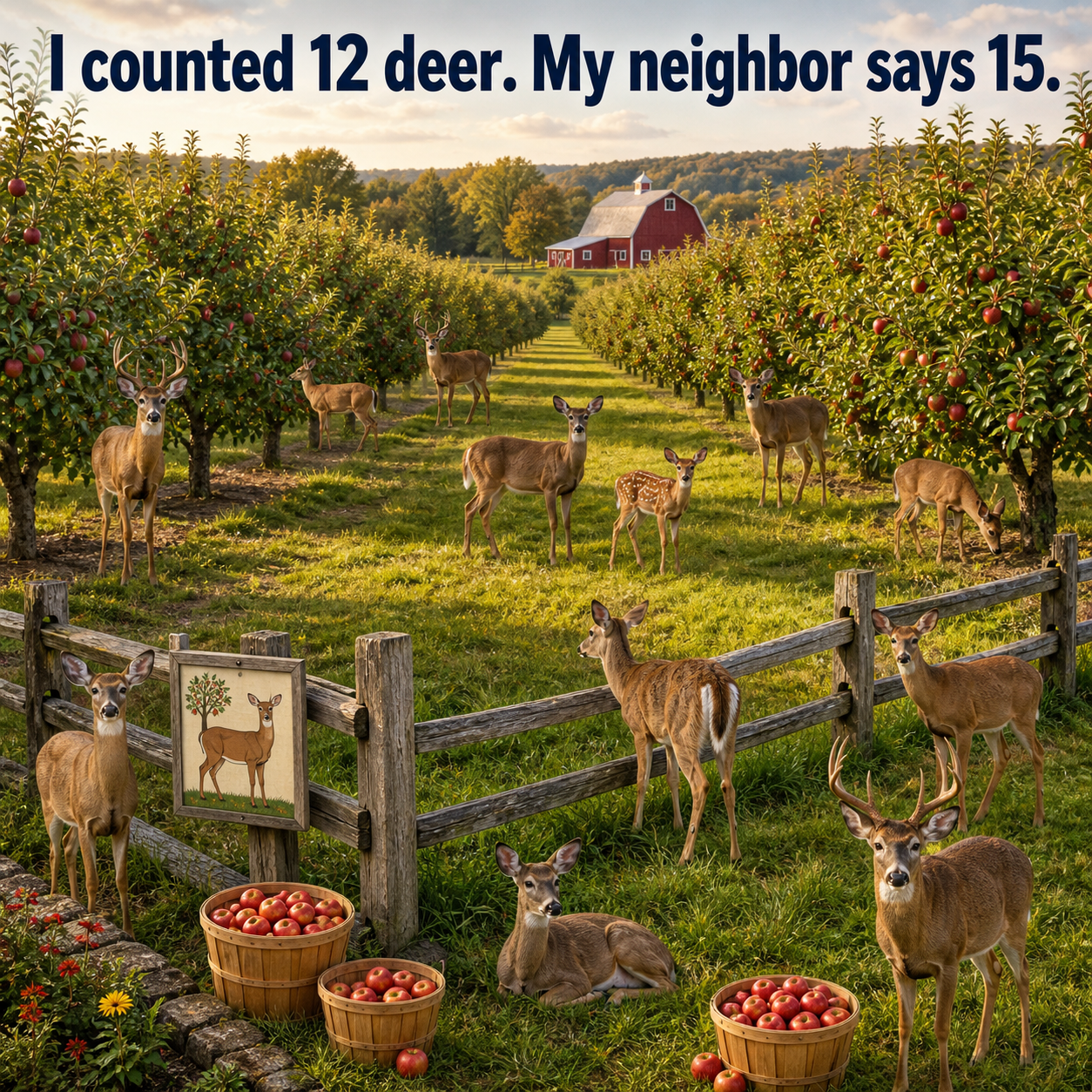 Answer: Counting the Deer in the Apple Orchard