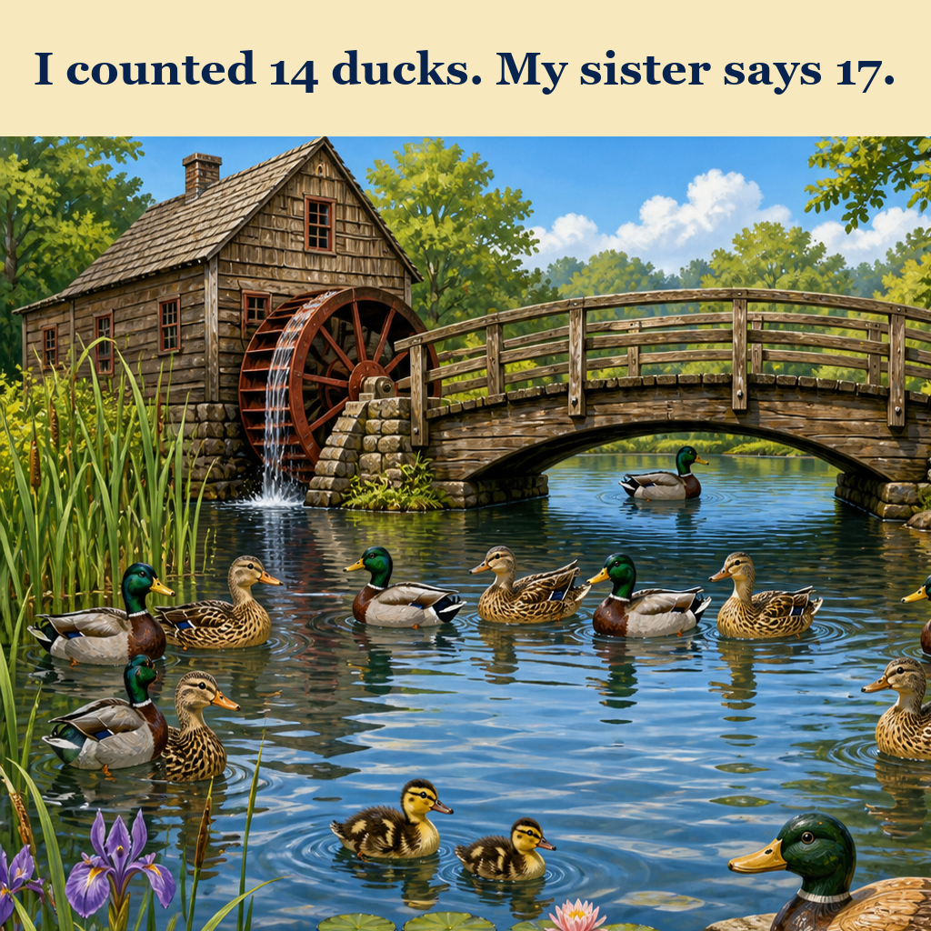 Answer: Counting the Ducks by the Old Water Wheel