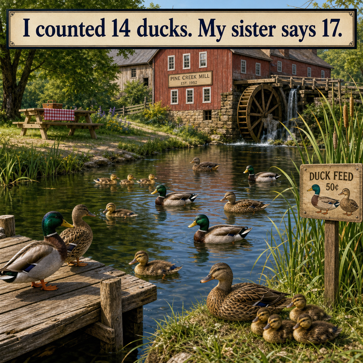 Answer: Counting the Ducks at the Mill Pond