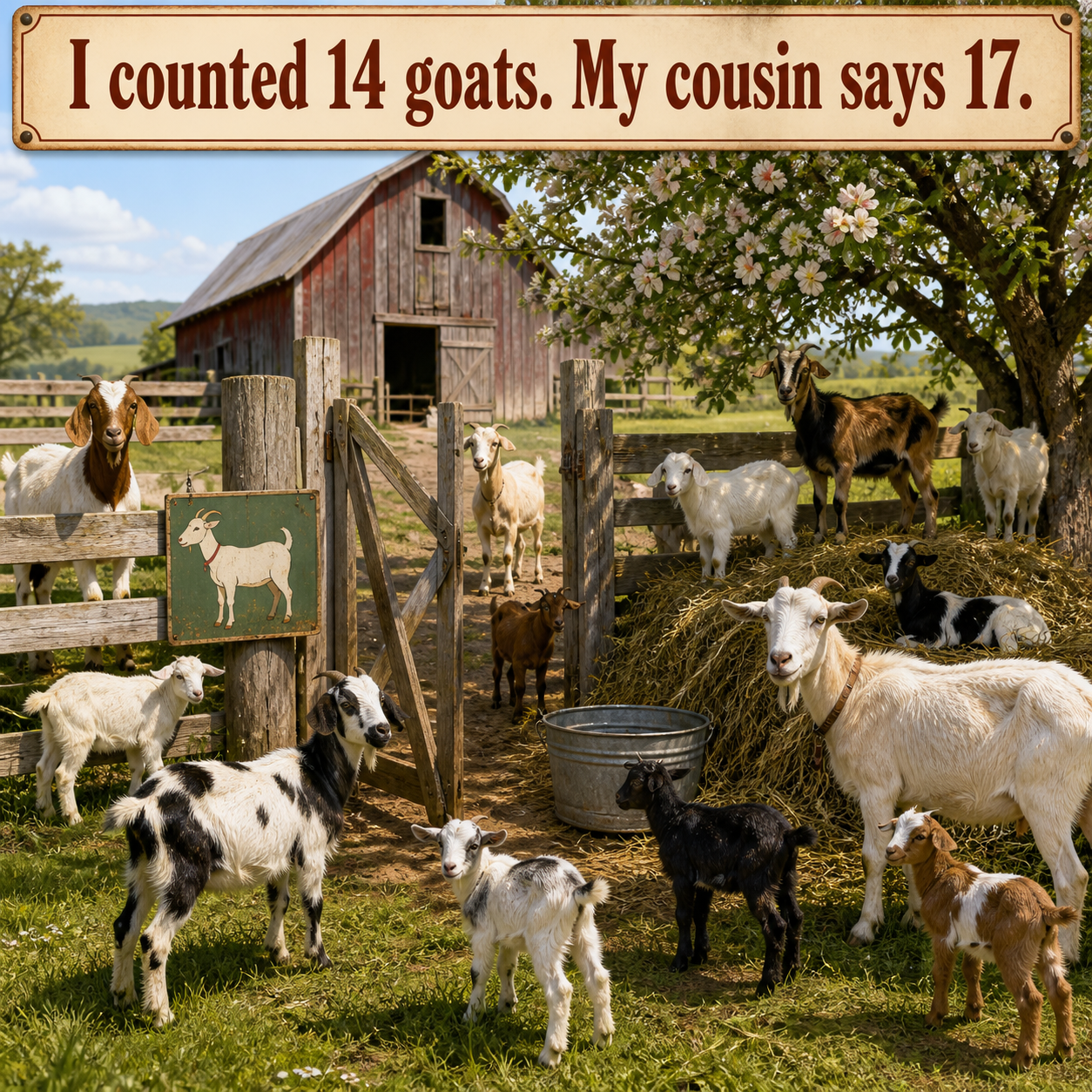 Answer: Counting the Goats by the Pasture Fence
