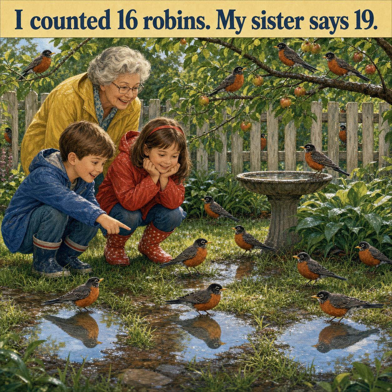 Answer: How Many Robins Are in the Orchard?