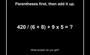 Answer: 420 Divided by (6 + 8) Plus 9 Times 5