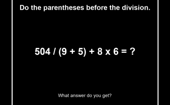 Answer: 504 Divided by (9 + 5) Plus 8 Times 6