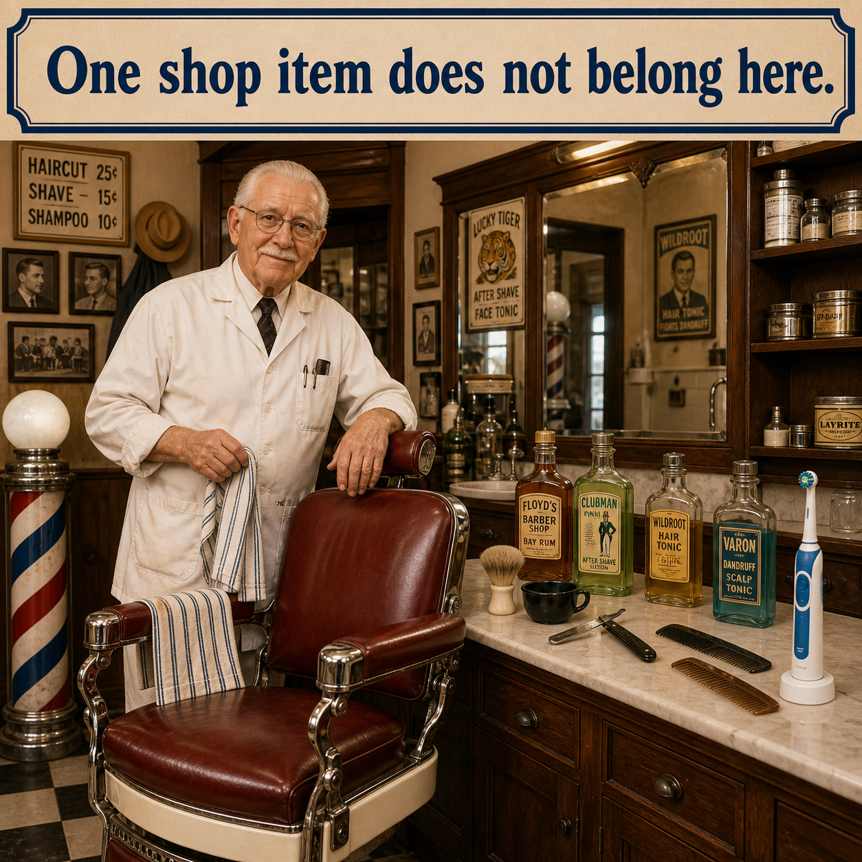 Answer: The Out-of-Place Barber Shop Item