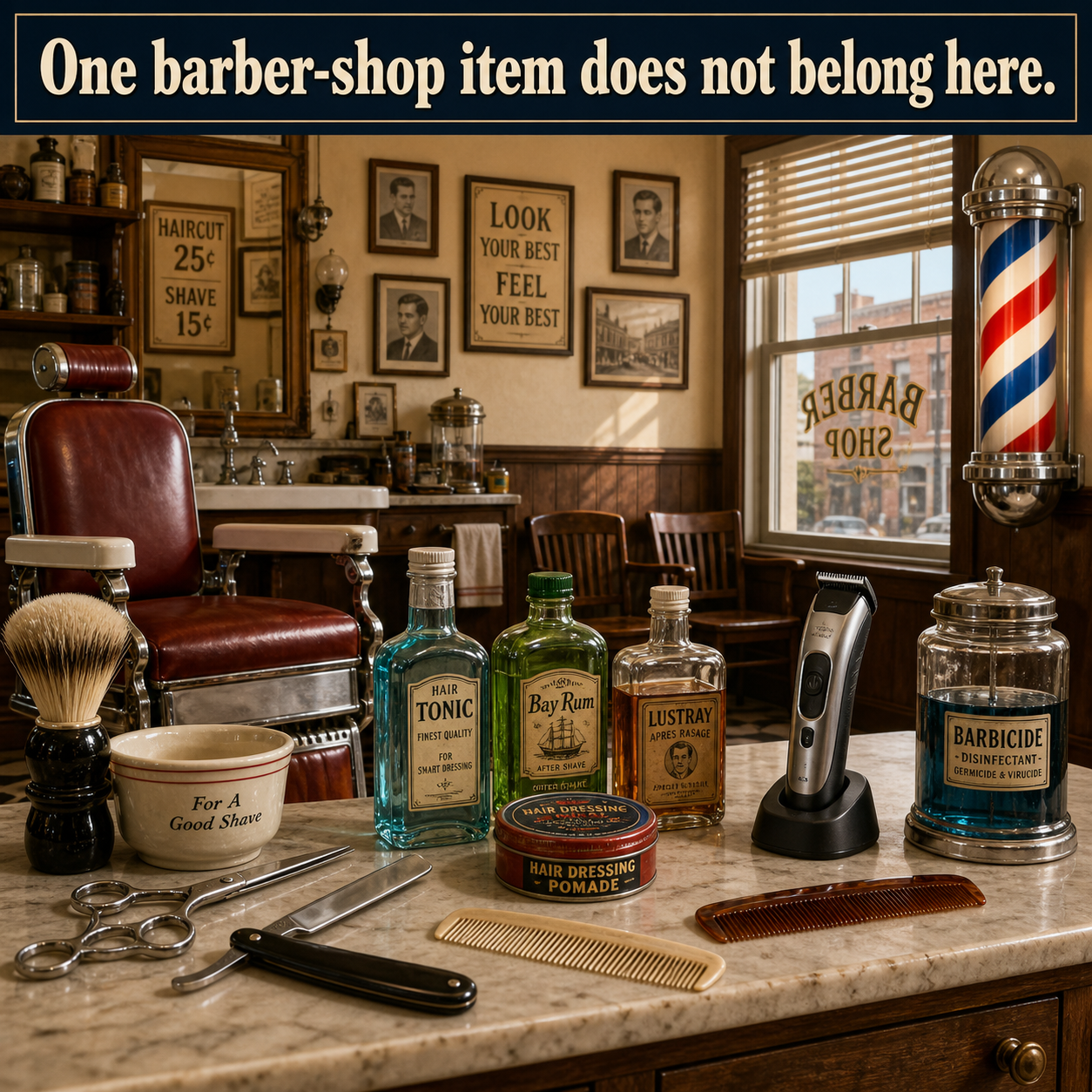 Answer: What Does Not Belong in the Barber Shop