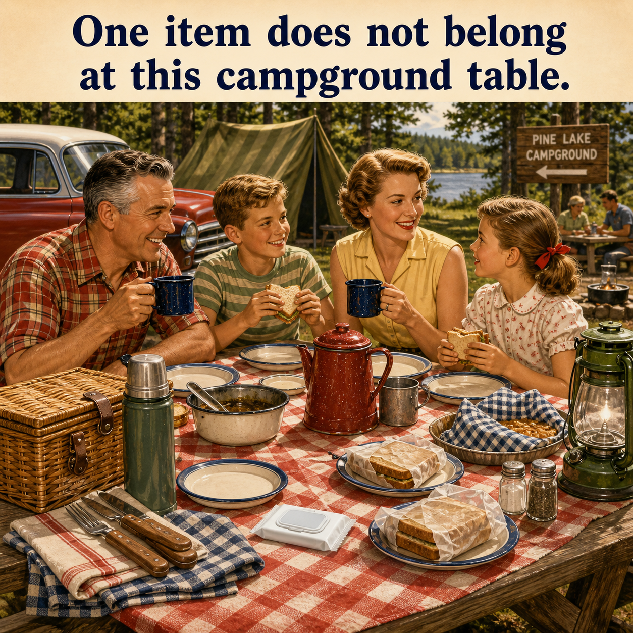 Answer: What Does Not Belong at the Campground Table?