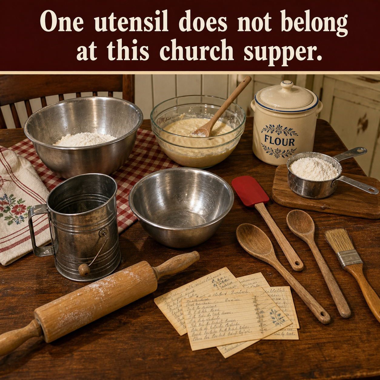 Answer: Which Utensil Does Not Belong at the Church Supper?