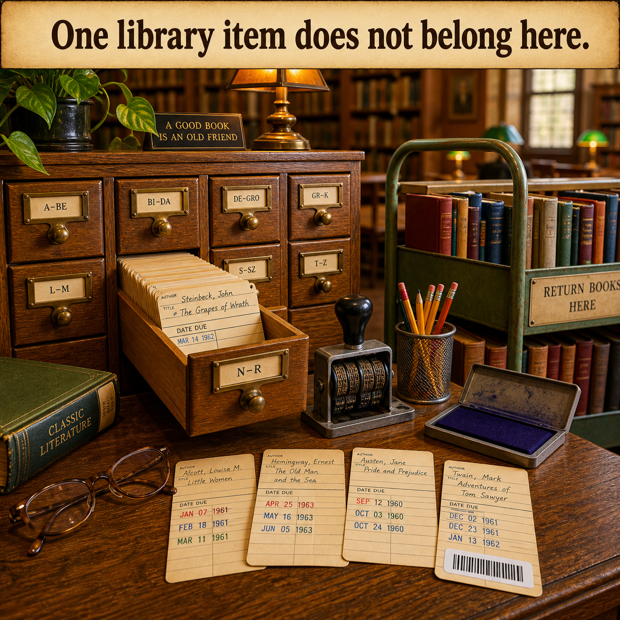 Answer: What Does Not Belong at the Card Catalog