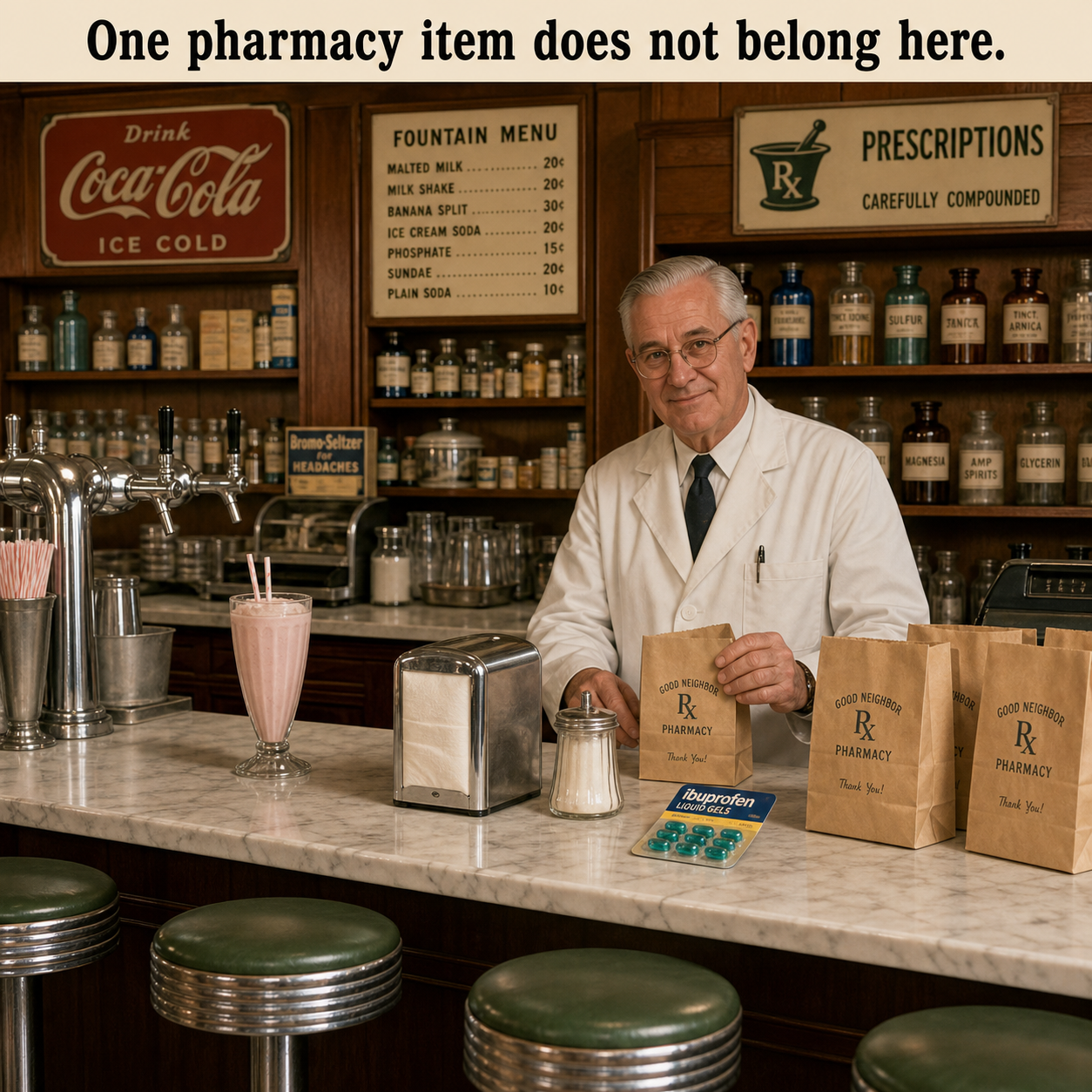Answer: What Does Not Belong in the Old Pharmacy