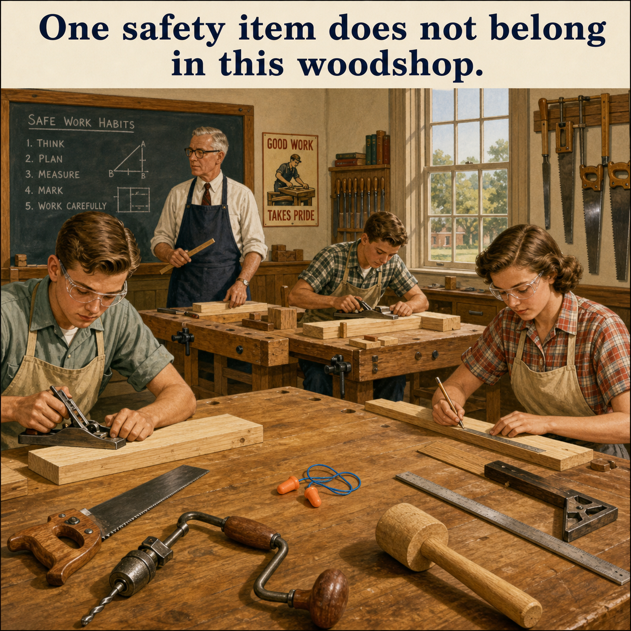 Answer: What Does Not Belong in the 1950s School Woodshop