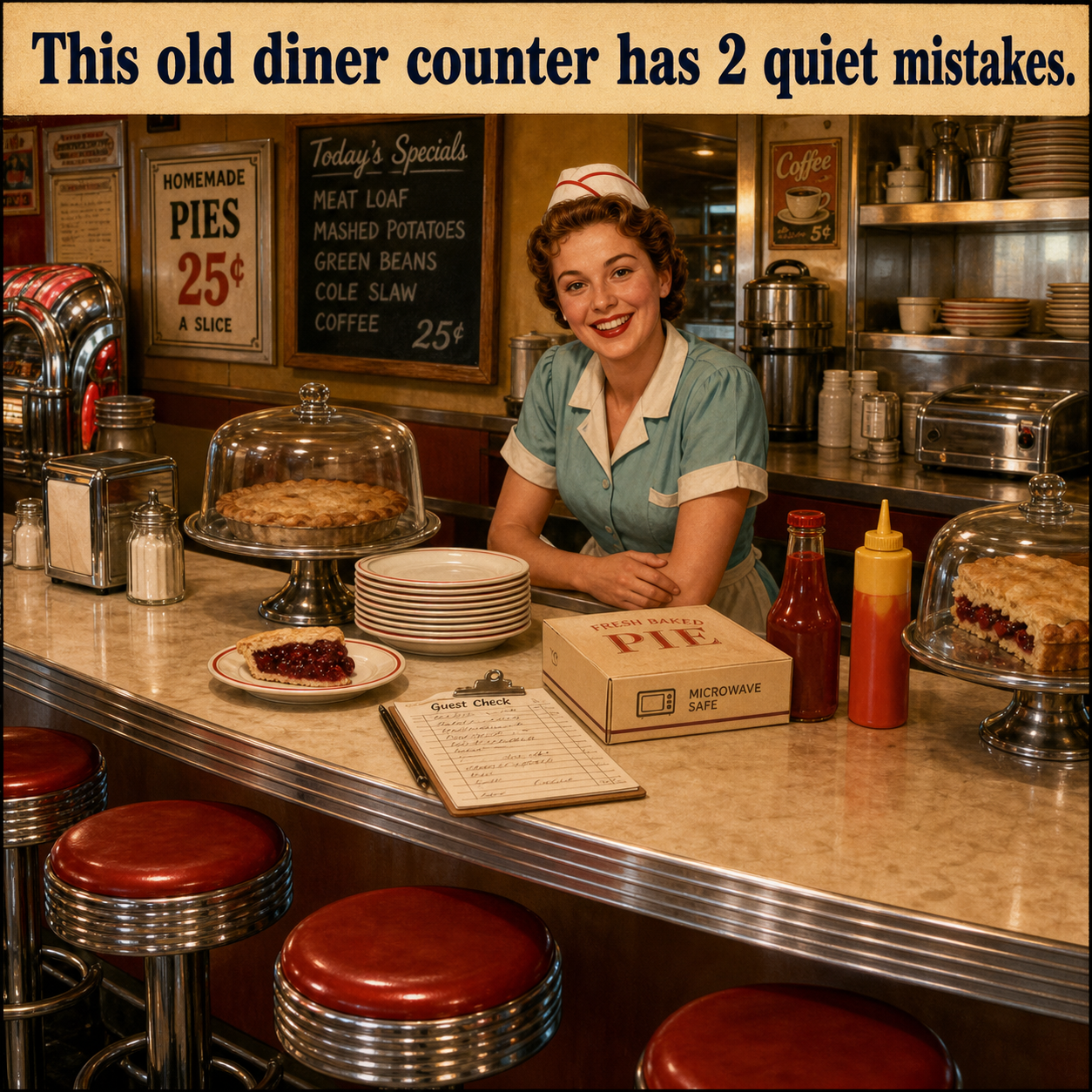 Answer: Two Mistakes at the Old Diner Counter
