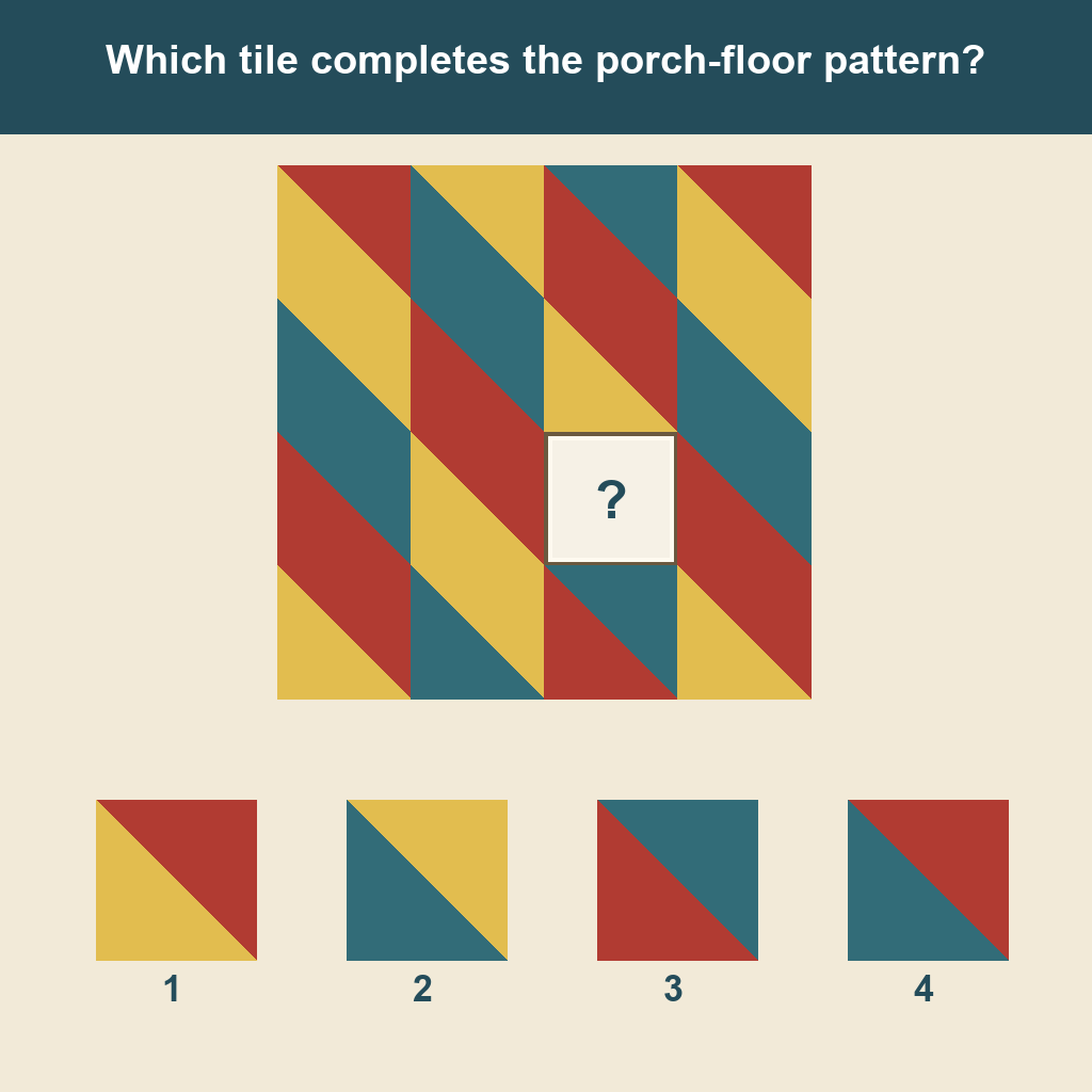 Answer: Completing the Painted Porch Tile Pattern