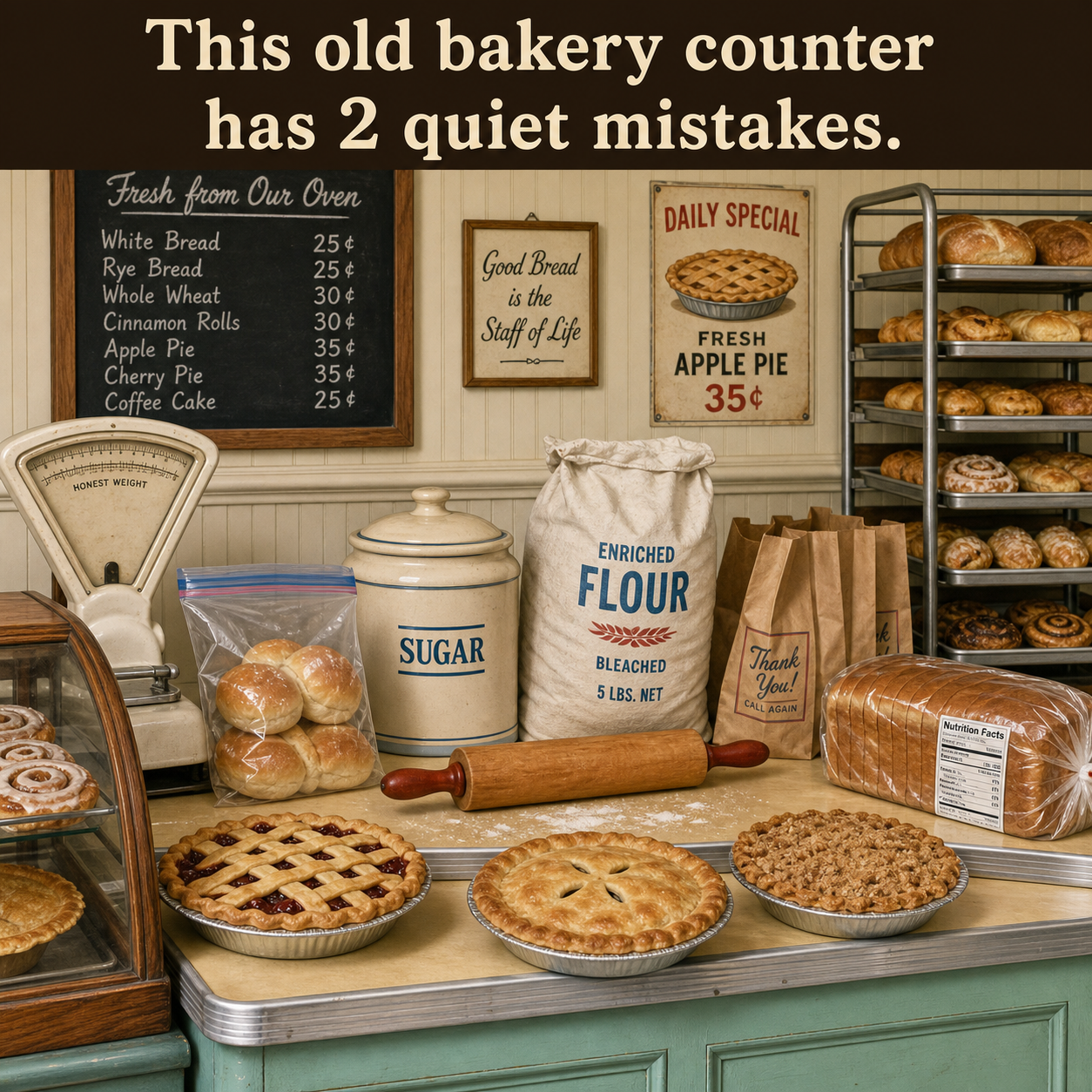Answer: Two Modern Details in the Old Bakery Counter