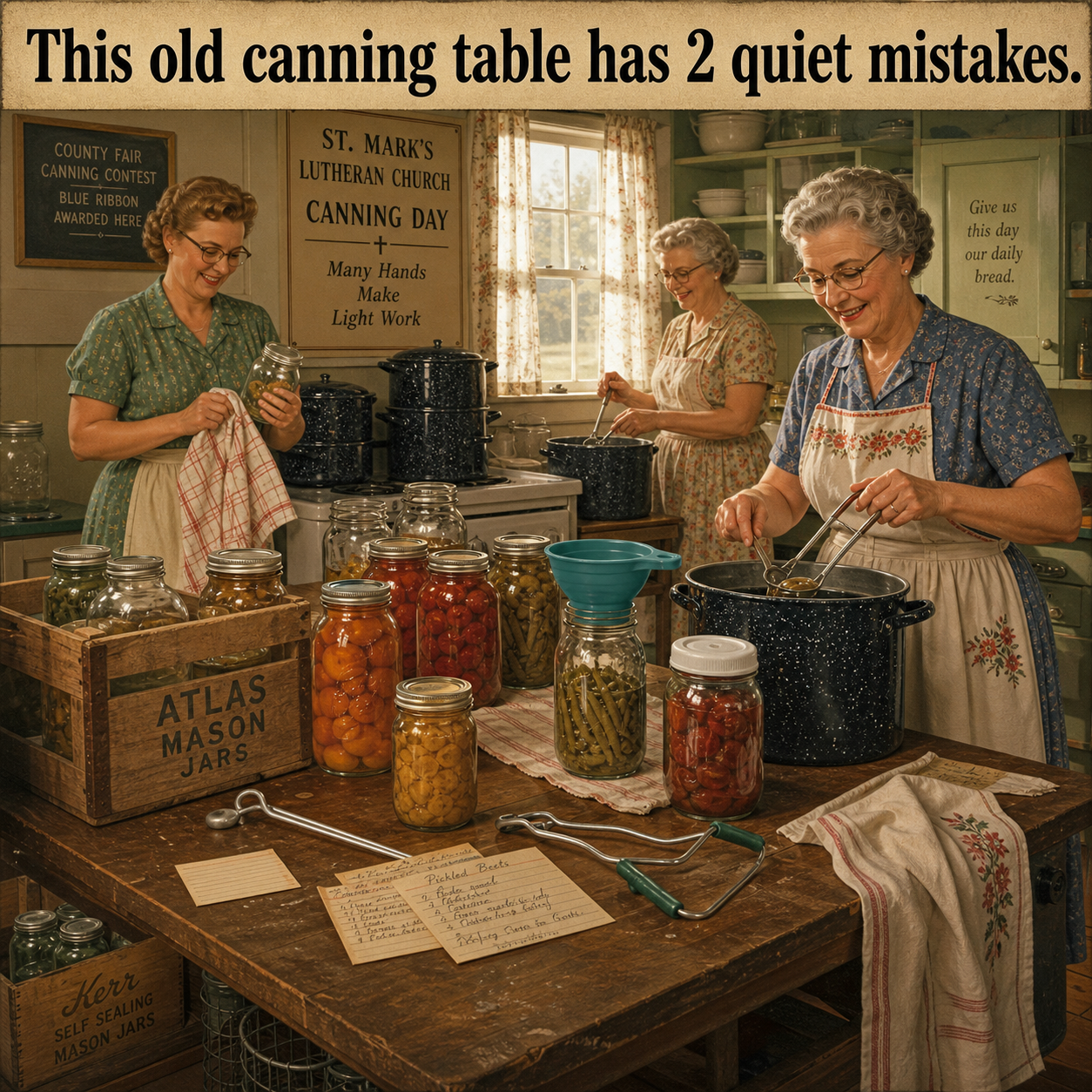 Answer: Two Mistakes at the Church Canning Table