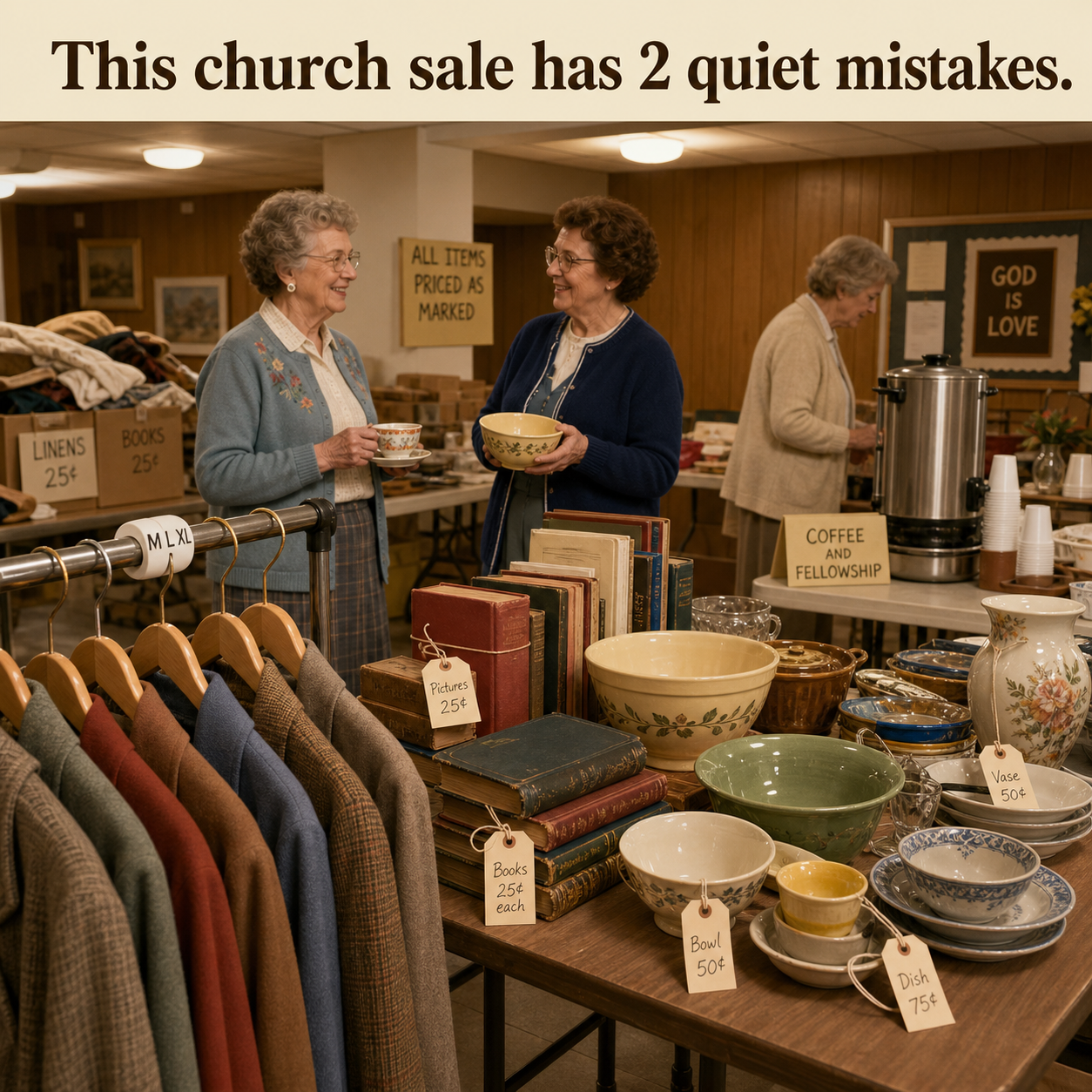 Answer: Two Modern Details at the Church Rummage Sale