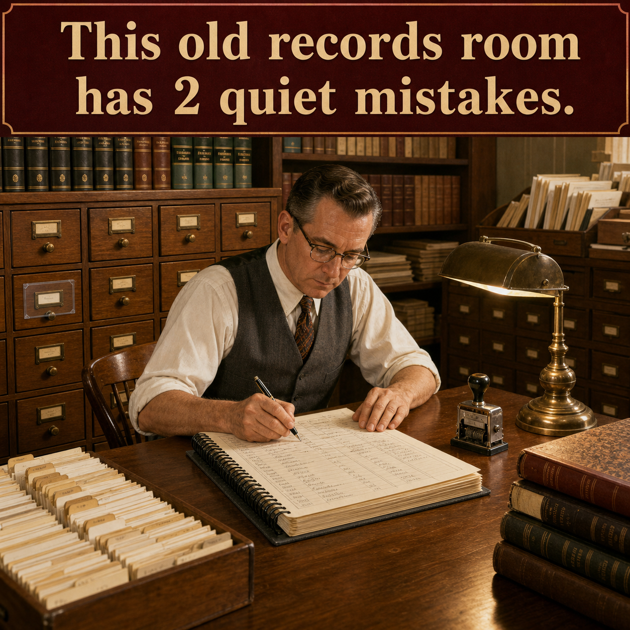 Answer: Two Modern Details in the County Courthouse Records Room
