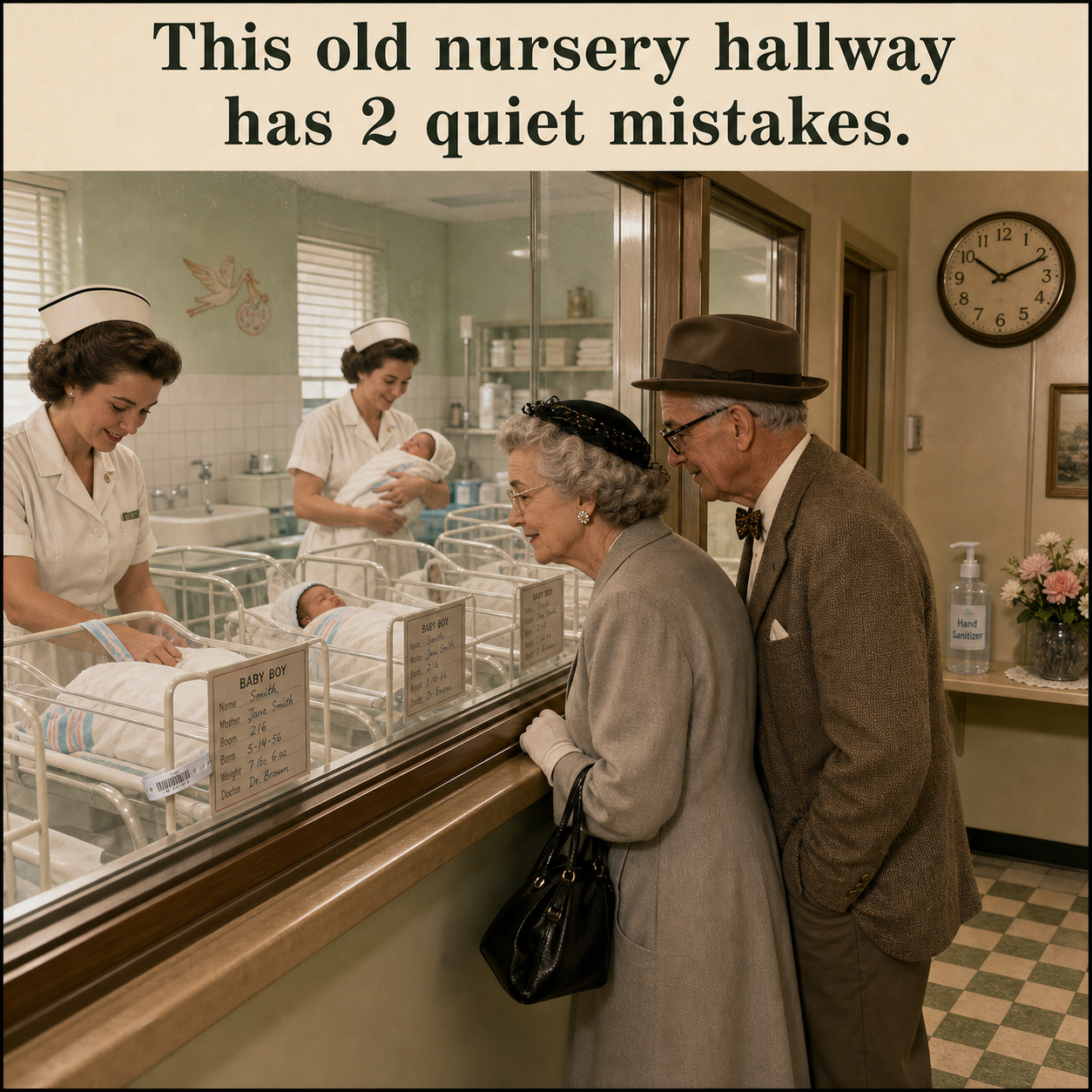 Answer: Two Modern Details in the Hospital Nursery Hallway