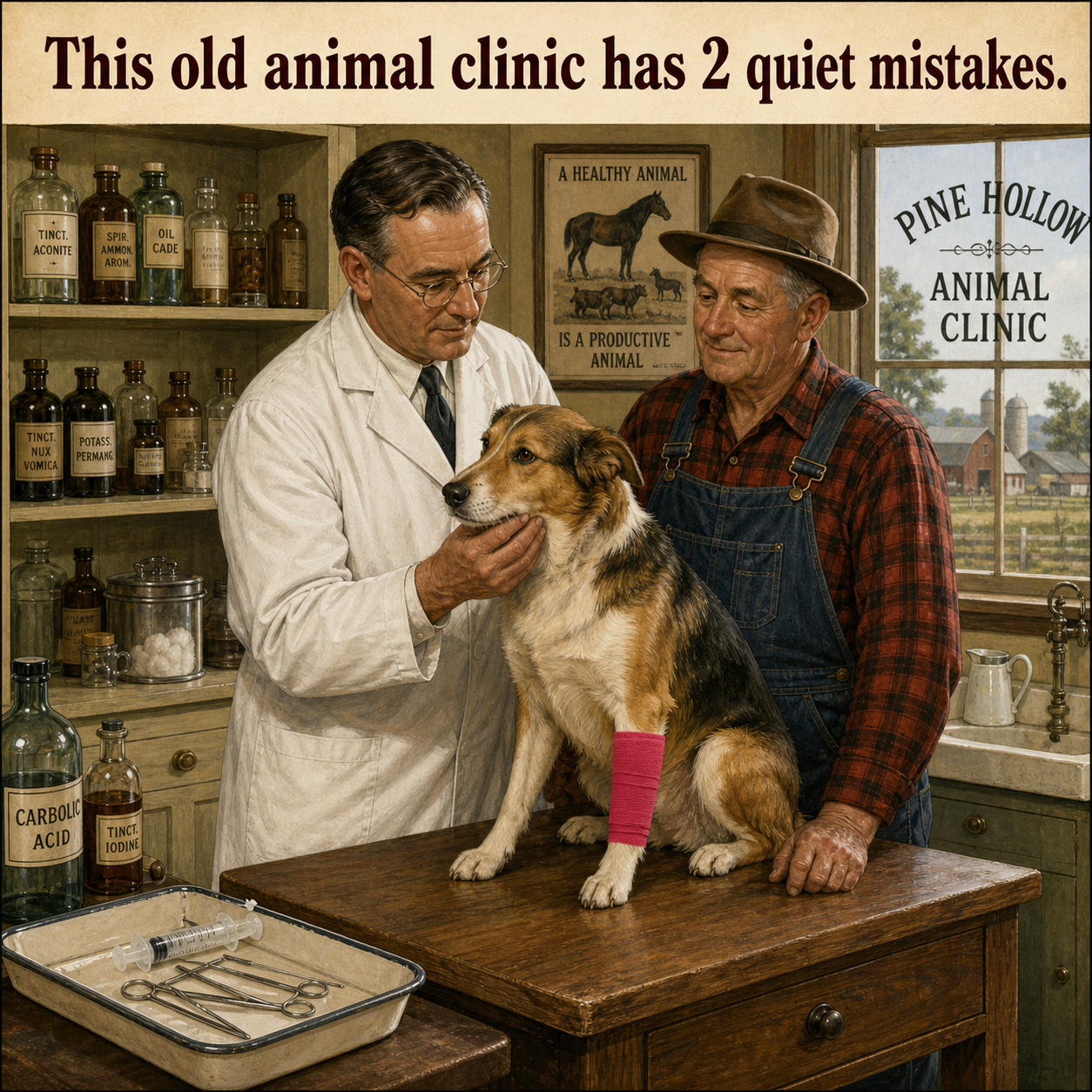 Answer: Two Anachronisms in the Small-Town Veterinary Clinic