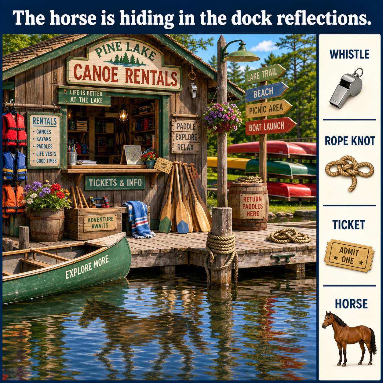 Answer: The Horse in the Canoe Dock Puzzle