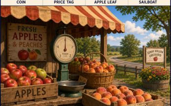 Answer: Four Hidden Objects at the Roadside Fruit Stand