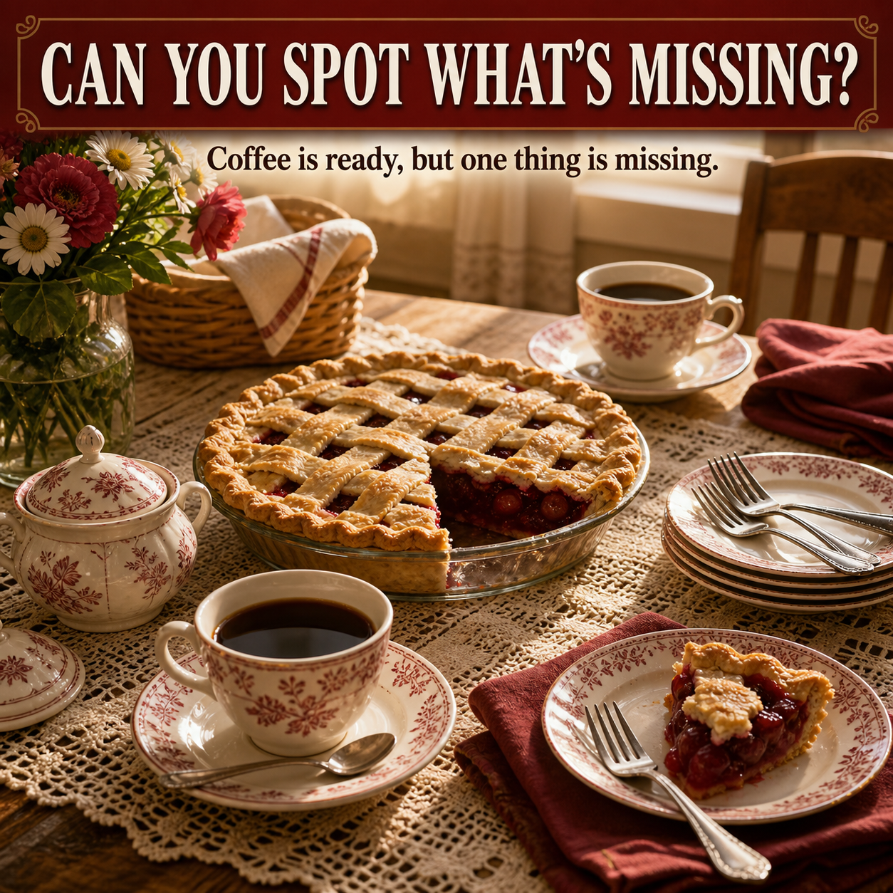 Answer: What Is Missing from the Pie and Coffee Table?