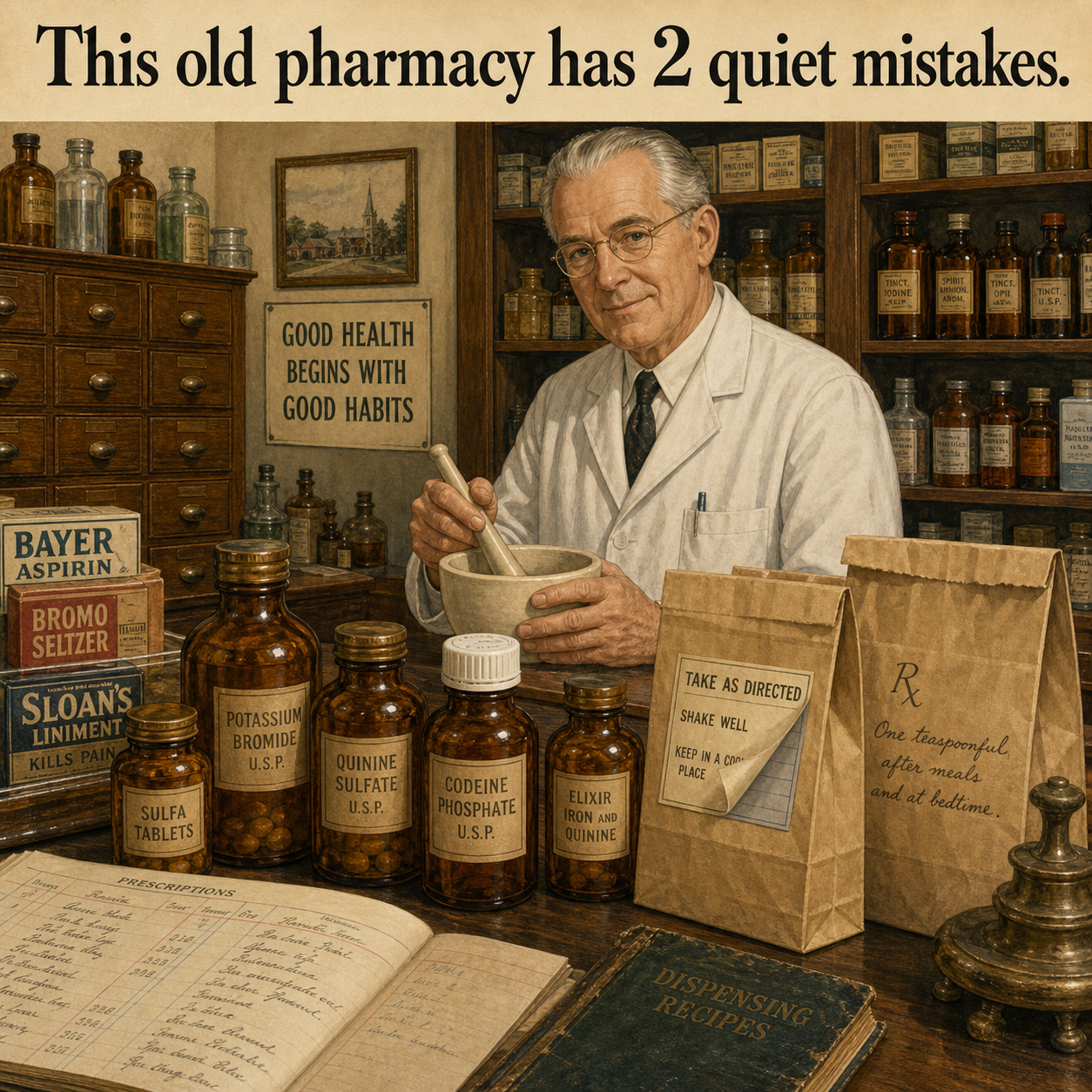 Answer: Two Mistakes in the Old Pharmacy