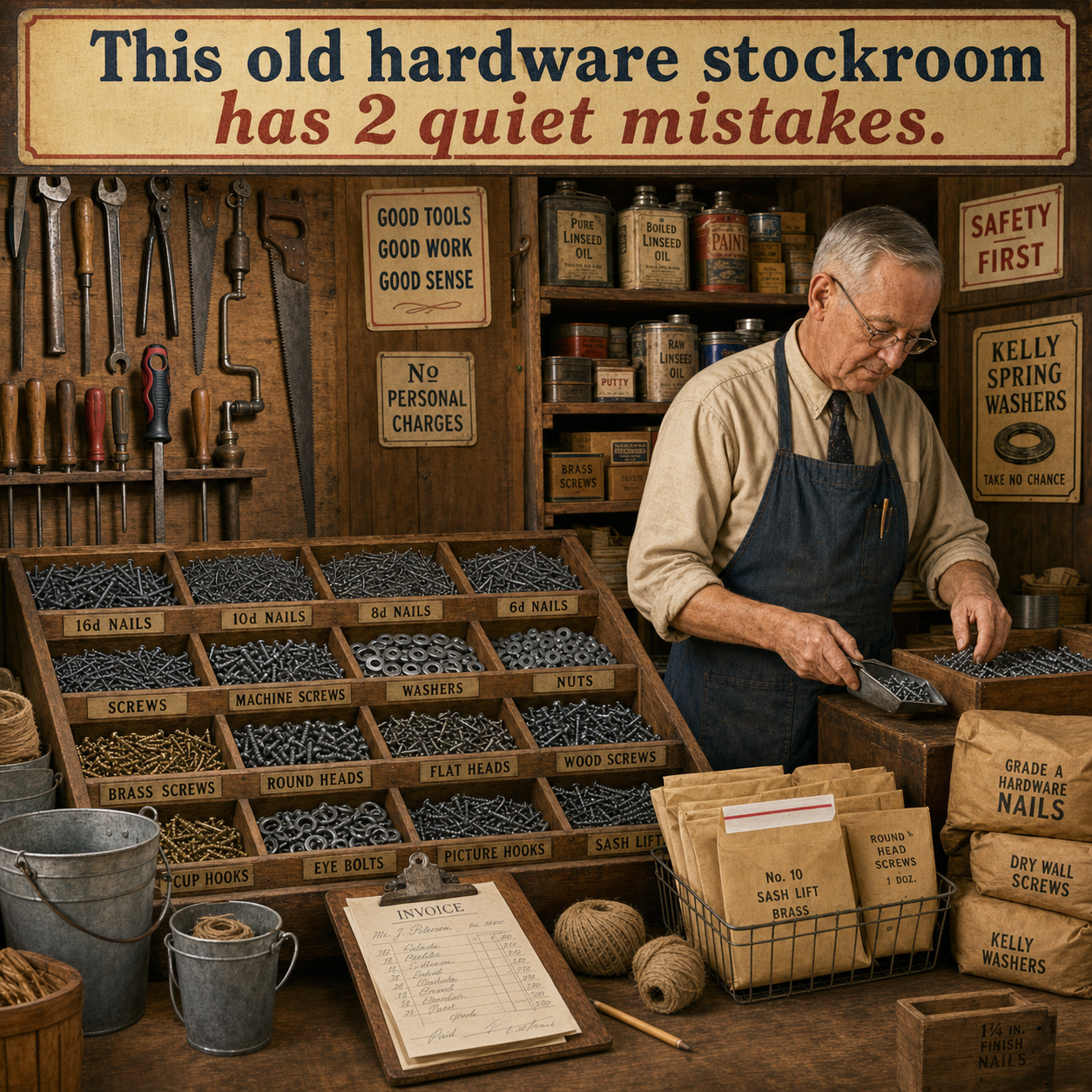 Answer: Two Mistakes in the Old Hardware Stockroom