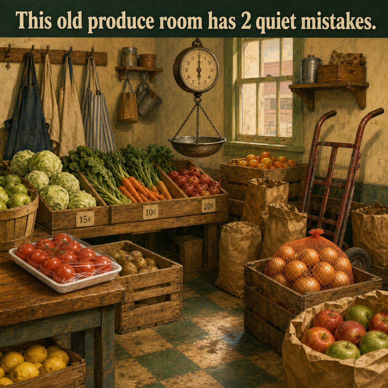 Answer: Two Mistakes in the Old Produce Room