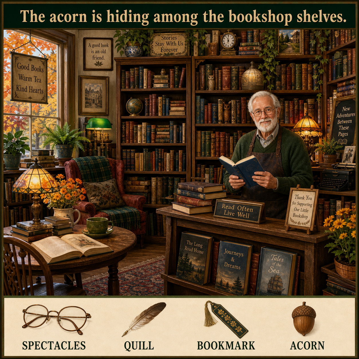 Answer: The Acorn in the Autumn Bookshop