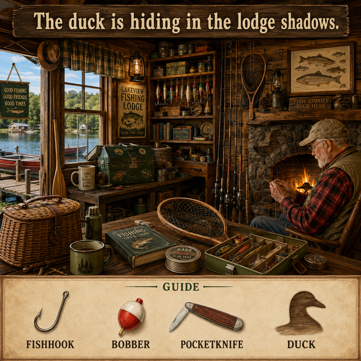 Answer: The Duck in the Fishing Lodge