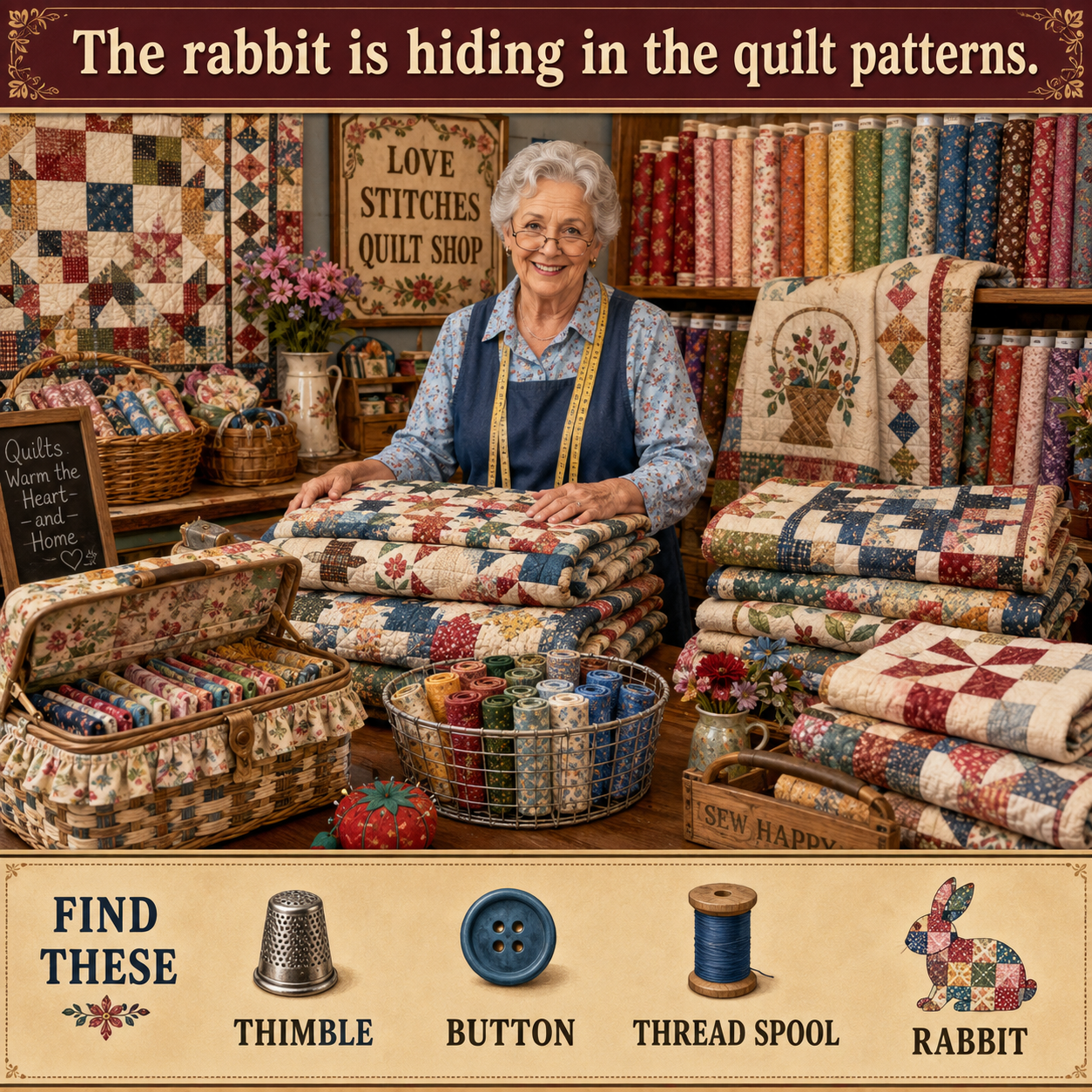 Answer: The Rabbit in the Quilt Shop