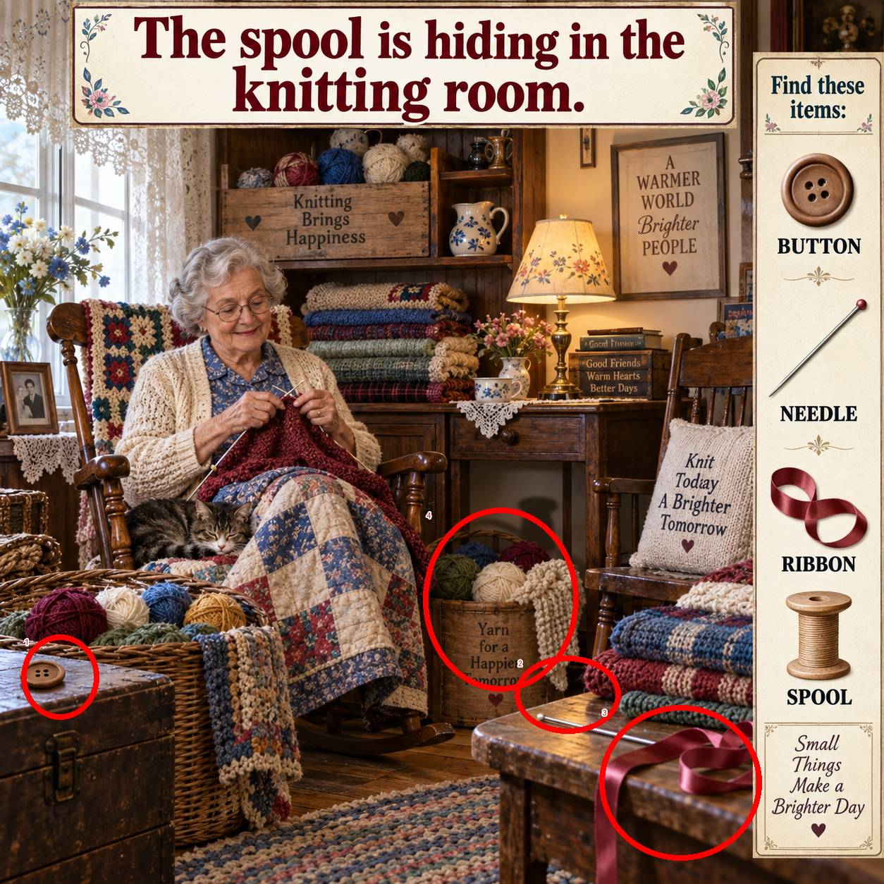 Answer: Hidden Spool in the 1940s Knitting Room answer image