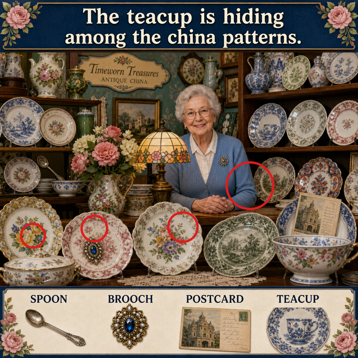 Answer: The Teacup in the Antique China Shop answer image