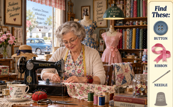 Answer: Hidden Thimble in the 1950s Dressmaker Shop