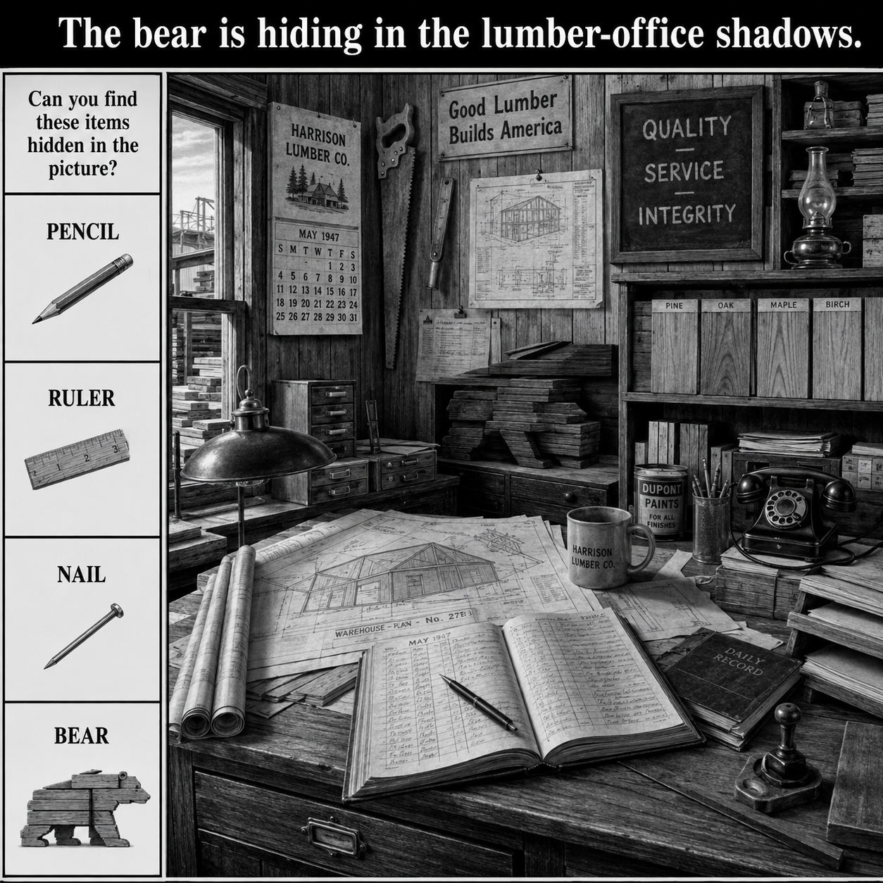 Answer: The Bear in the Lumber Office Puzzle