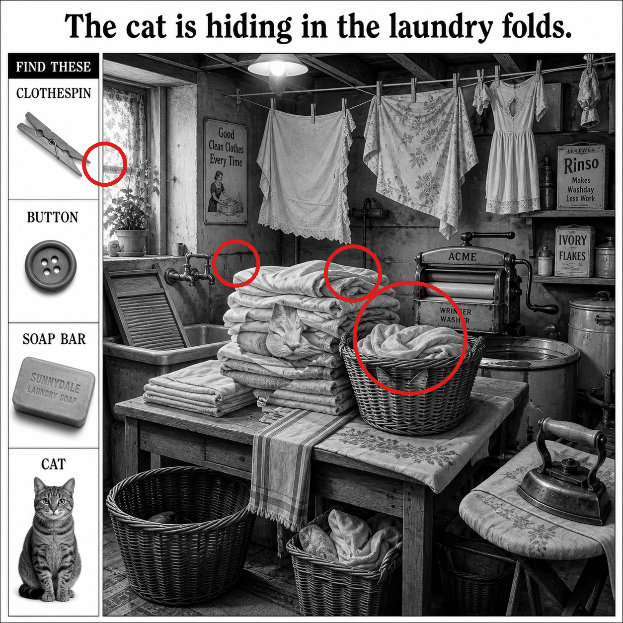 Answer: The Cat in the Laundry Room Puzzle answer image